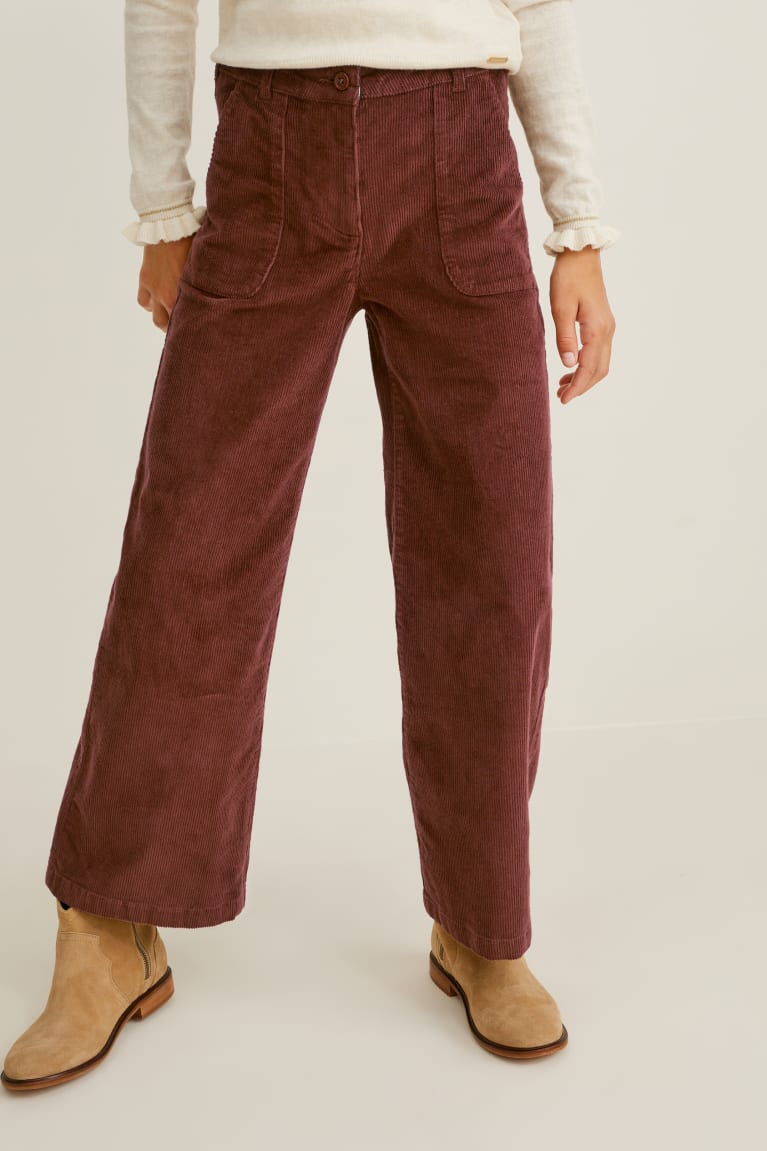 Brown C&A Corduroy Girls' Trousers | EJPRL-1027