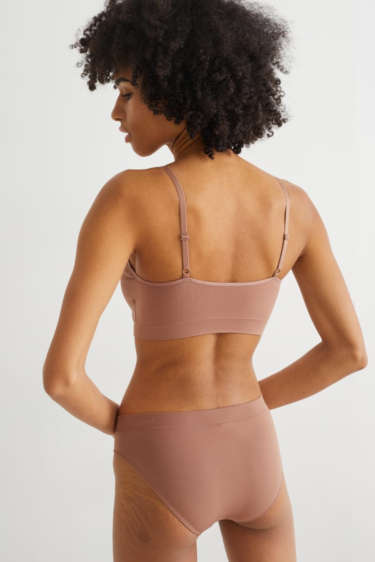 Brown C&A Crop Padded Seamless Women's Underwear | SETCI-0537