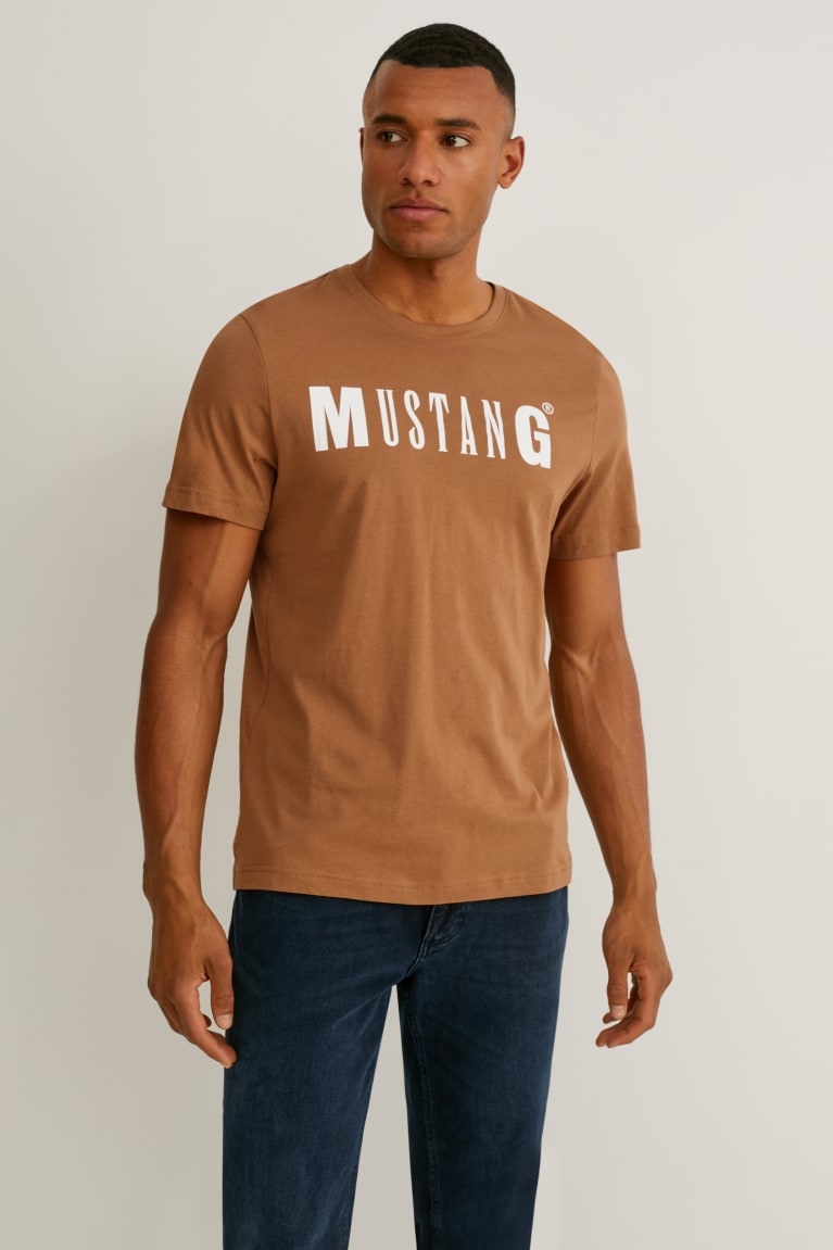 Brown C&A Mustang Men's T-shirts | VFSXB-1840