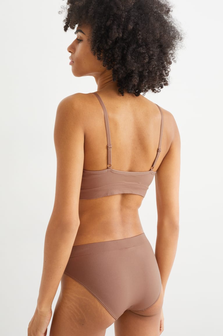 Brown C&A Non-wired Bra Padded Seamless Women's Underwear | HKZCA-0713