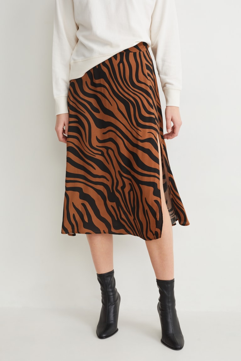 Brown C&A Patterned Women's Skirts | OJLHK-2193