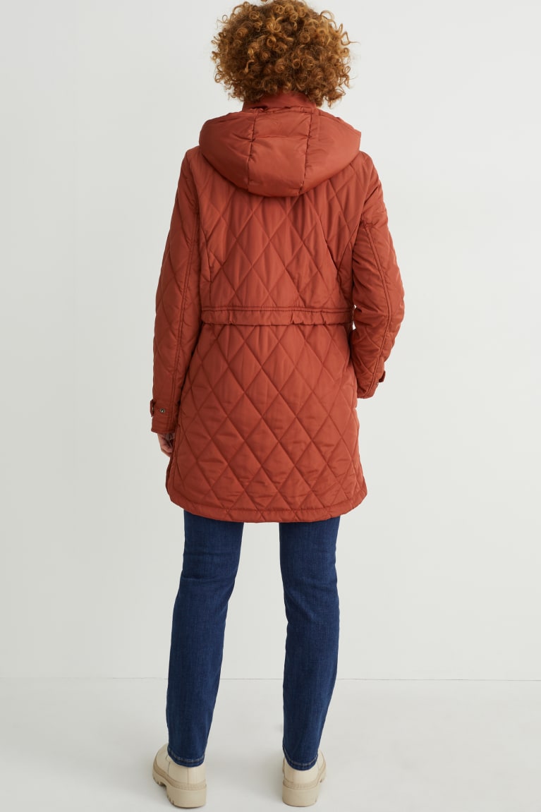 Brown C&A Quilted With Hood Bionic-finish®eco Women's Coats | TOLKM-6724