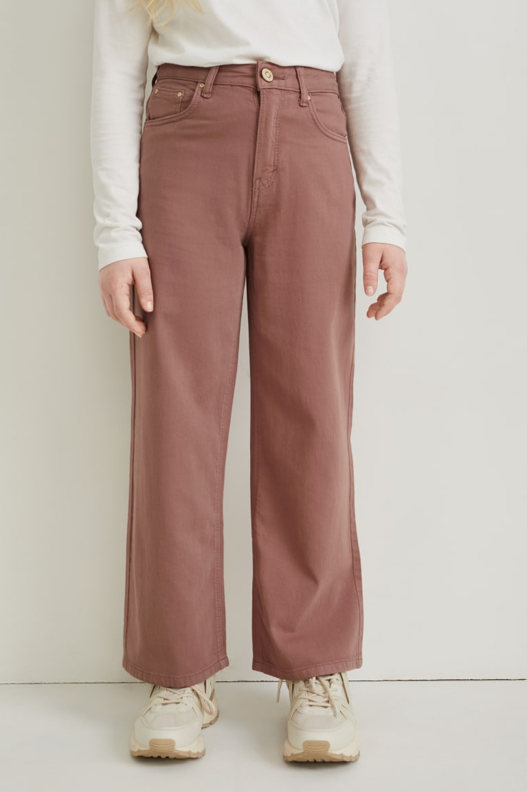 Brown C&A Wide Leg Girls' Trousers | KPVOD-4072