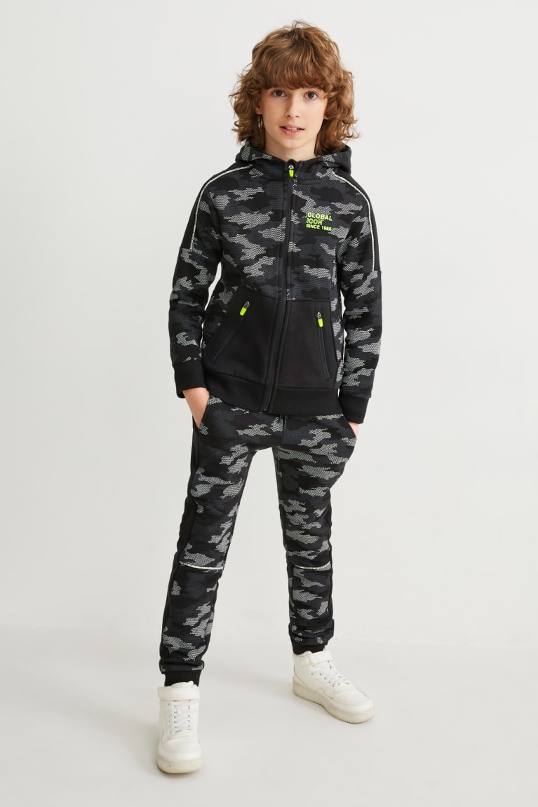 Camouflage C&A Set Zip-through With Hood And Joggers 2 Piece Boys\' Trousers | OEHXJ-5961