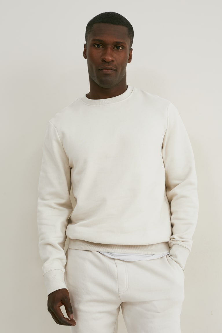 Creme C&A Organic Cotton Men\'s Sweatshirts | SAOHY-7048