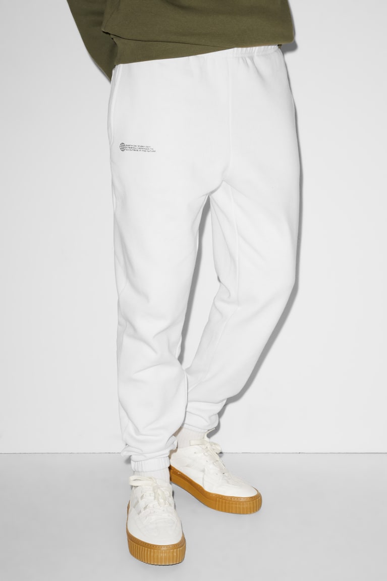 Creme White C&A Clockhouse Joggers Men's Trousers | YGVDZ-4561