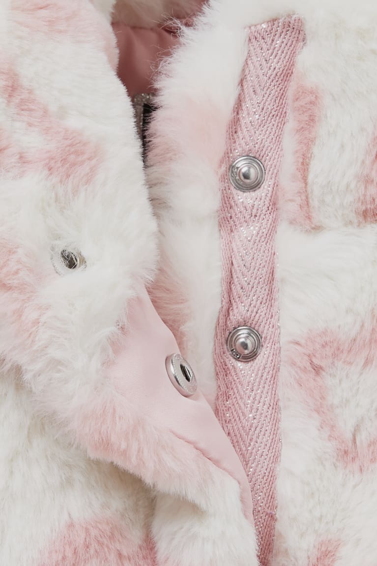 Creme White C&A Faux Fur Girls' Jackets | TZODF-7209