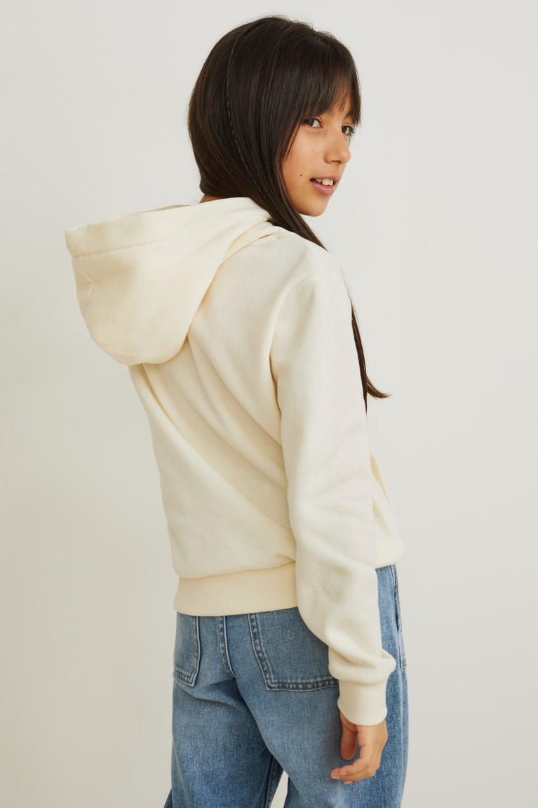 Creme White C&A Girls' Hoodie | HRXKY-0972