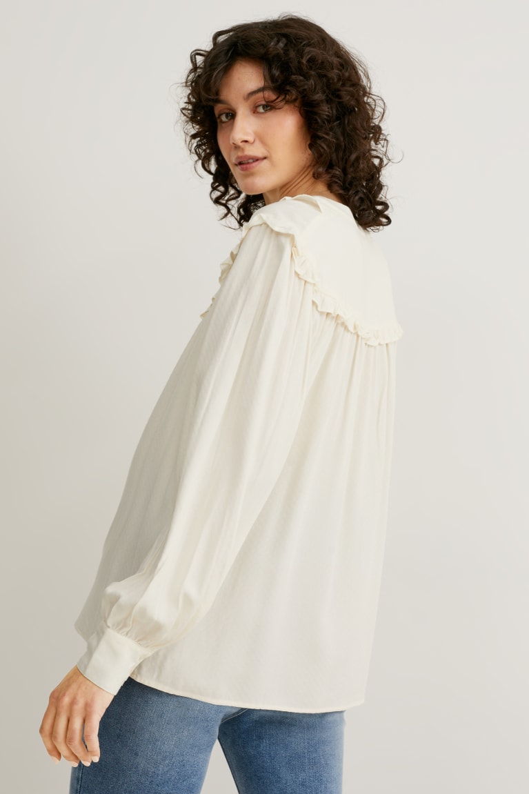 Creme White C&A Lenzing™ Ecovero™ Women's Blouses | WRMTA-7529