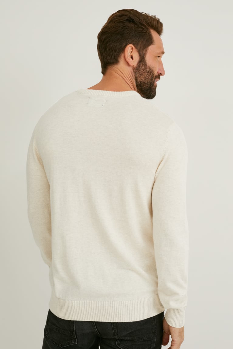 Creme White C&A Men's Jumper | WMJHU-0573