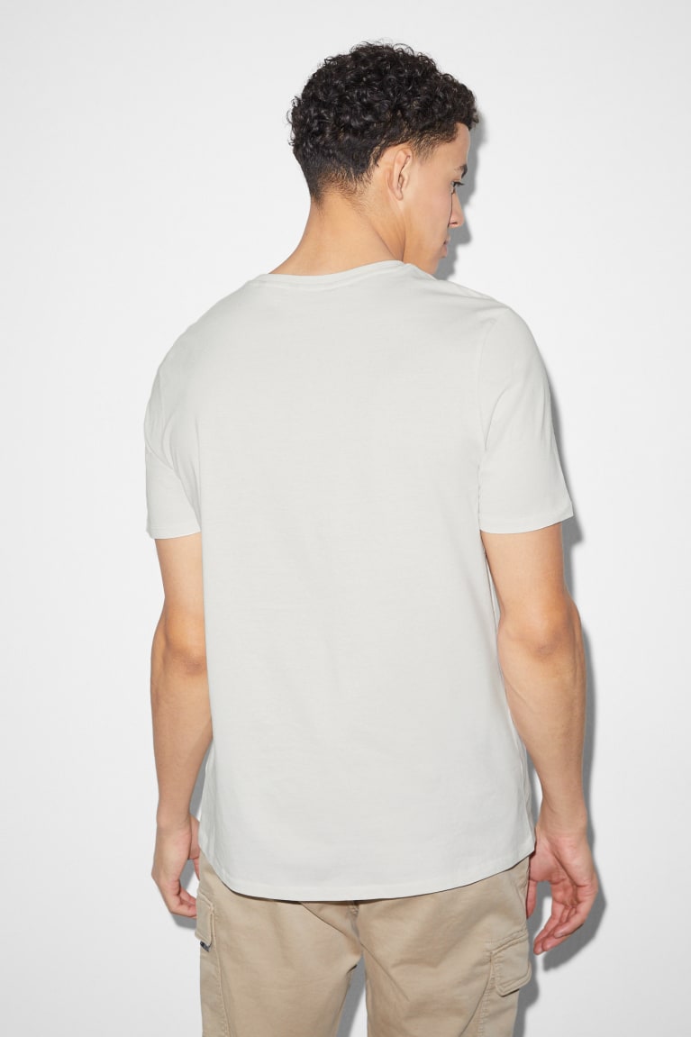 Creme White C&A Men's T-shirts | JIUDL-7038