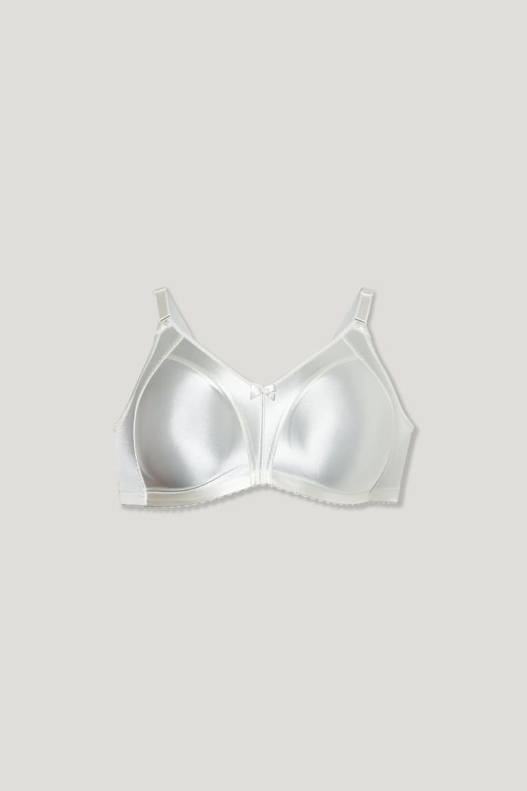 Creme White C&A Minimiser Bra Shiny Women's Underwear | JQEKG-9740