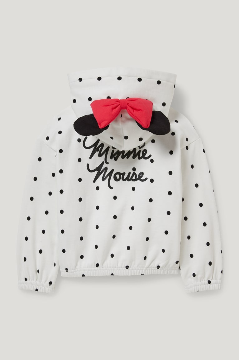 Creme White C&A Minnie Mouse Zip-through With Hood Polka Dot Girls' Sweatshirts | HIOCP-3975