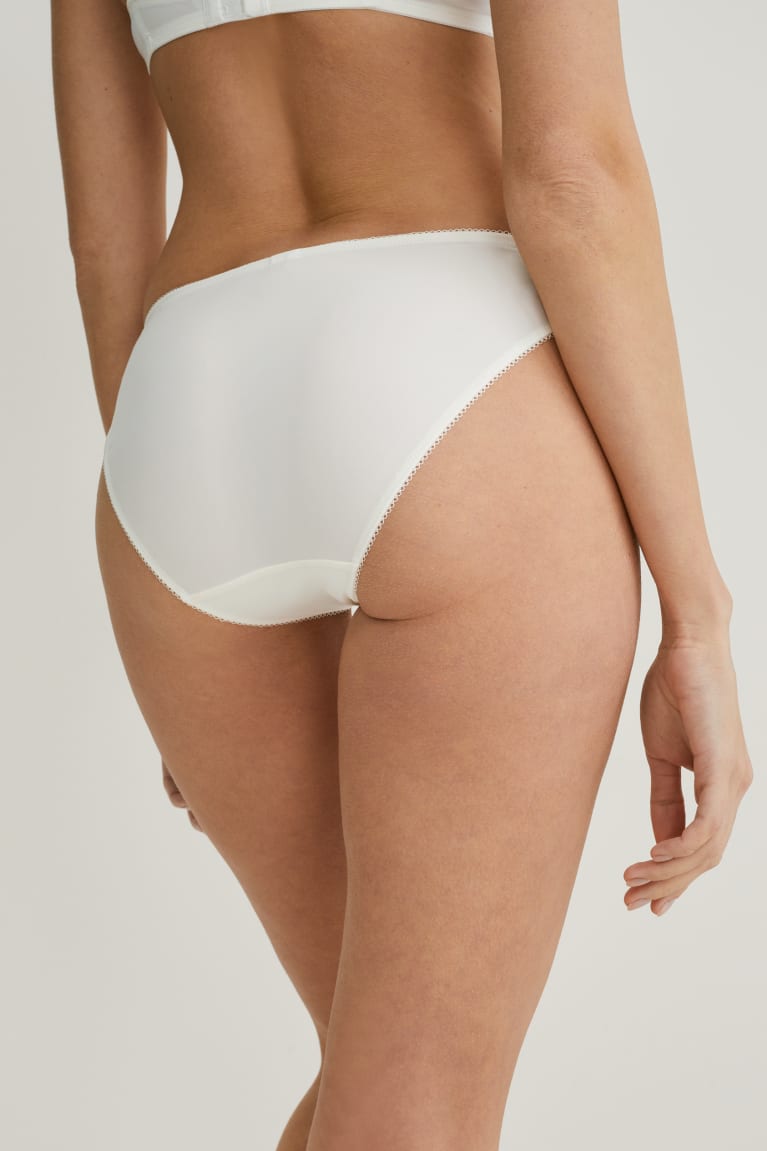 Creme White C&A Multipack Of 2 Briefs Women's Underwear | UQKVR-8603