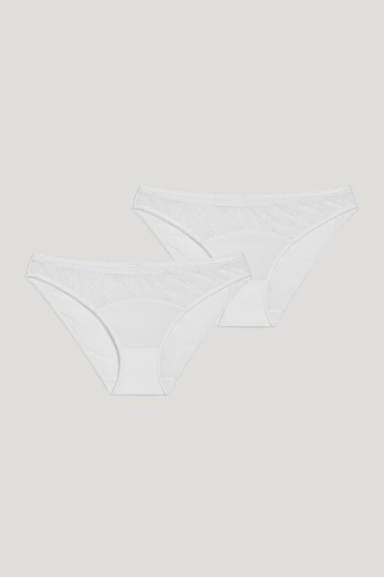 Creme White C&A Multipack Of 2 Briefs Women's Underwear | UQKVR-8603