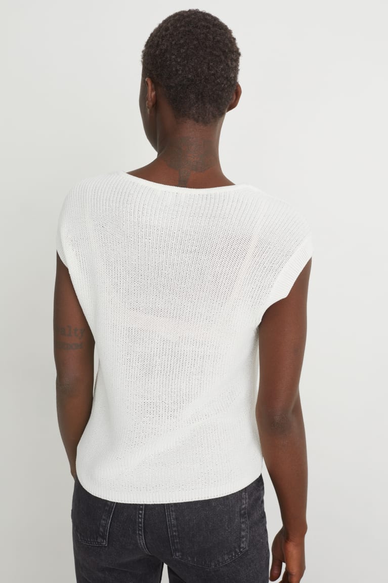 Creme White C&A Slipover Women's T-shirts | BDXJF-4027