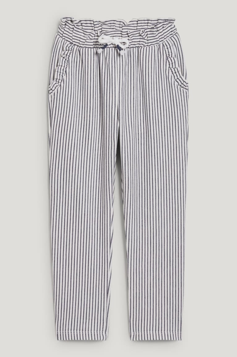 Creme White C&A Striped Girls\' Trousers | FQHIG-1397