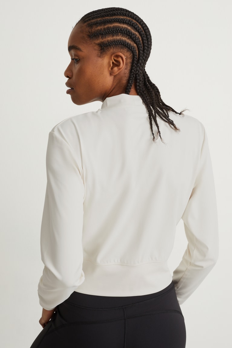 Creme White C&A Track Women's Hoodie | UCVHD-9431