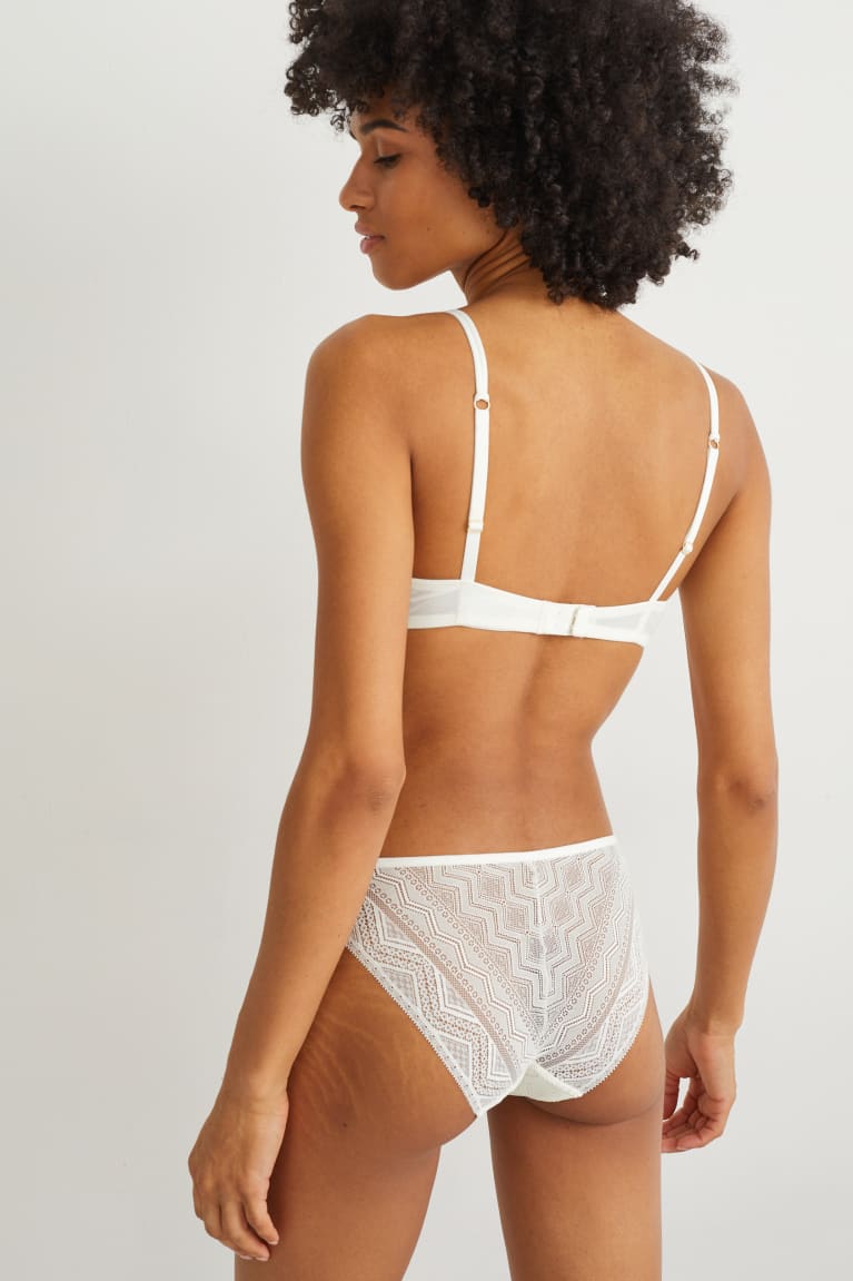 Creme White C&A Underwire Bra Demi Padded Women's Underwear | VYHUZ-4130