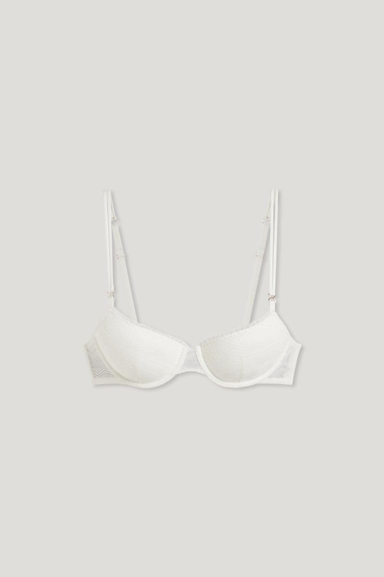 Creme White C&A Underwire Bra Demi Padded Women's Underwear | VYHUZ-4130