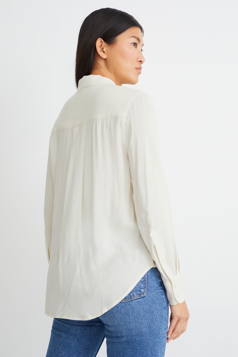 Creme White C&A With Lenzing™ Ecovero™ Women's Blouses | RCBOZ-4816