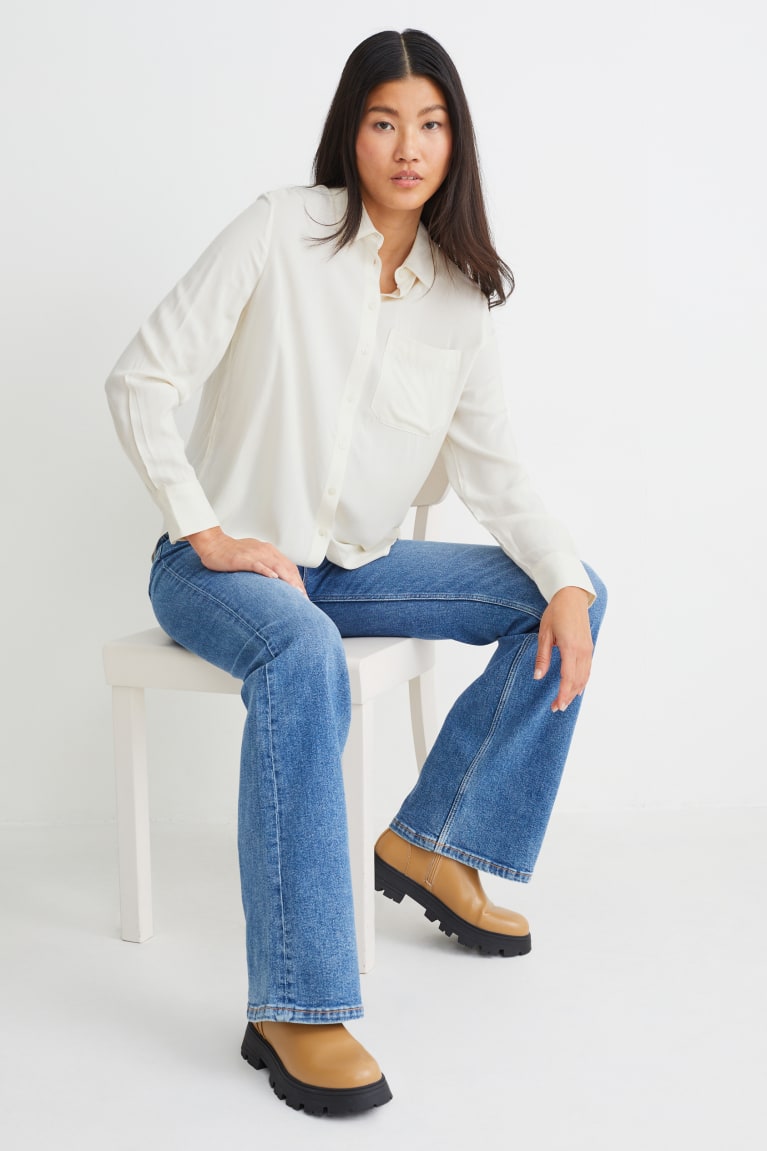 Creme White C&A With Lenzing™ Ecovero™ Women's Blouses | RCBOZ-4816