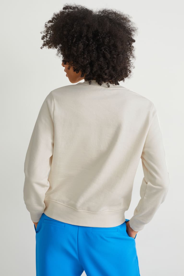 Creme White C&A With Recycled Polyester Women's Sweatshirts | MBOKF-9203