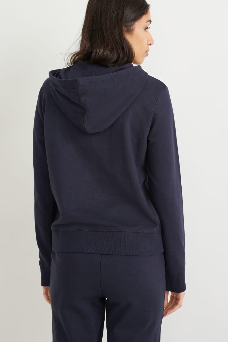 Dark Blue C&A Basic Zip-through With Hood Organic Cotton Women's Sweatshirts | RCDQN-5402