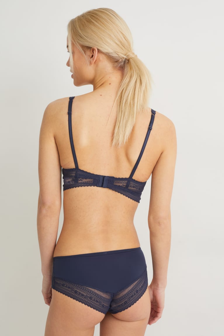 Dark Blue C&A Bralette Padded Lycra® Women's Underwear | JWYBT-6179