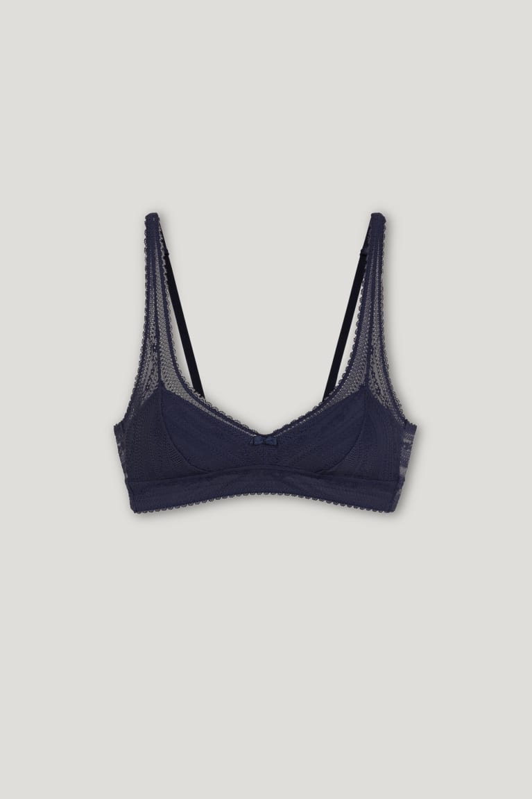 Dark Blue C&A Bralette Padded Lycra® Women's Underwear | JWYBT-6179