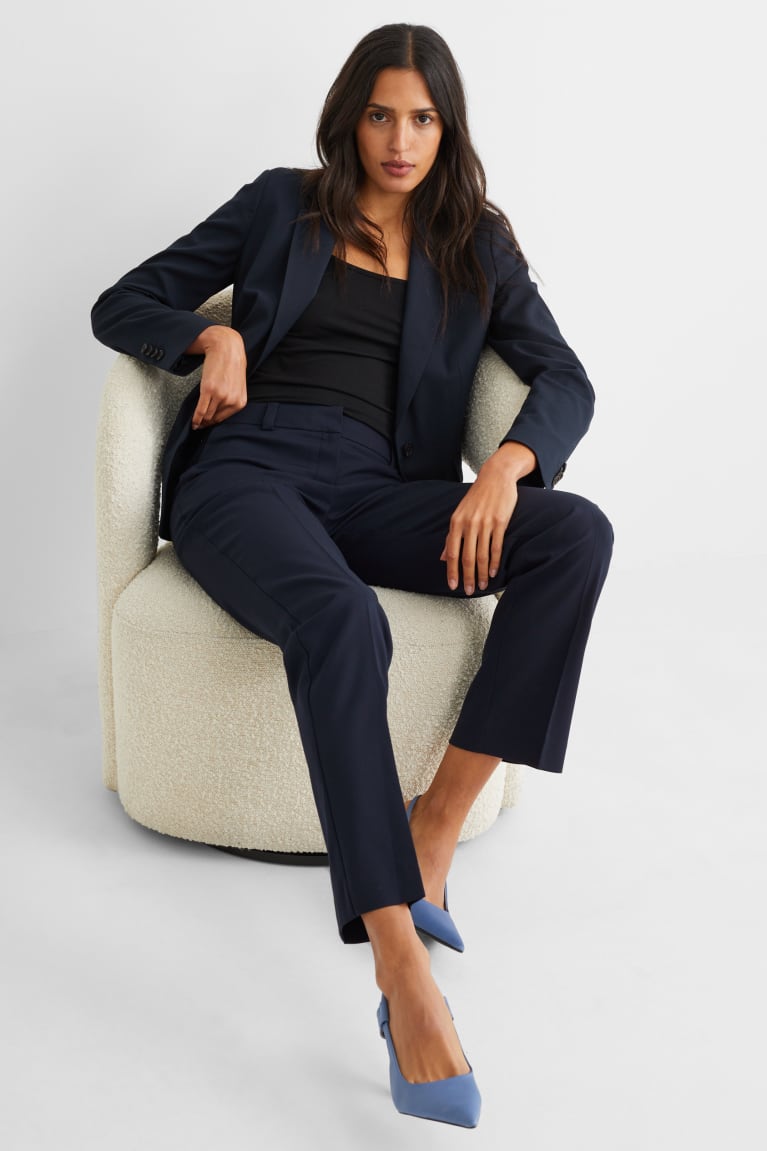 Dark Blue C&A Business Fitted Recycled Women's Blazers | YLCST-9250