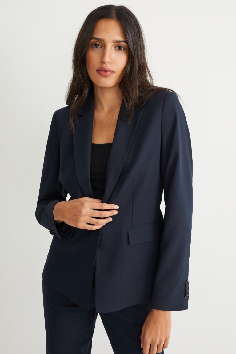 Dark Blue C&A Business Fitted Recycled Women\'s Blazers | YLCST-9250