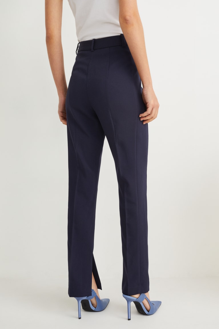 Dark Blue C&A Business High Waist Slim Fit Recycled Women's Trousers | RACGE-6859