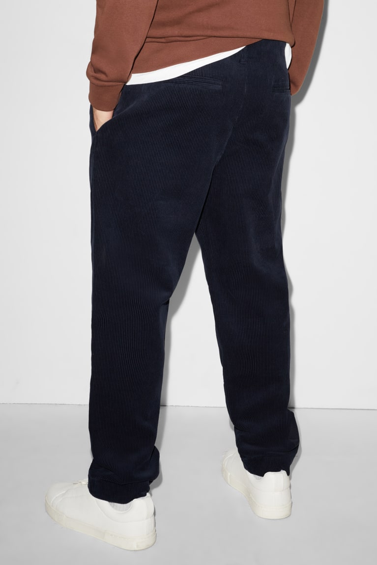 Dark Blue C&A Clockhouse Corduroy Chinos Regular Fit Men's Trousers | ZGYLB-1745