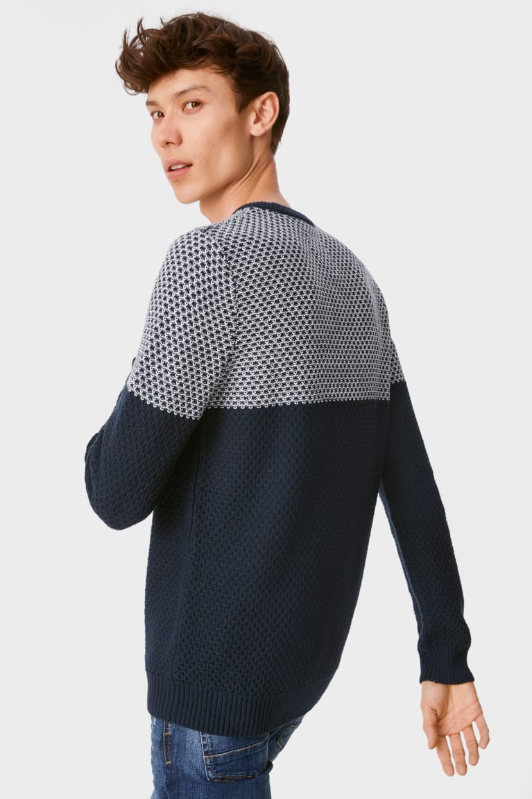 Dark Blue C&A Clockhouse Men's Jumper | JVGAM-9410