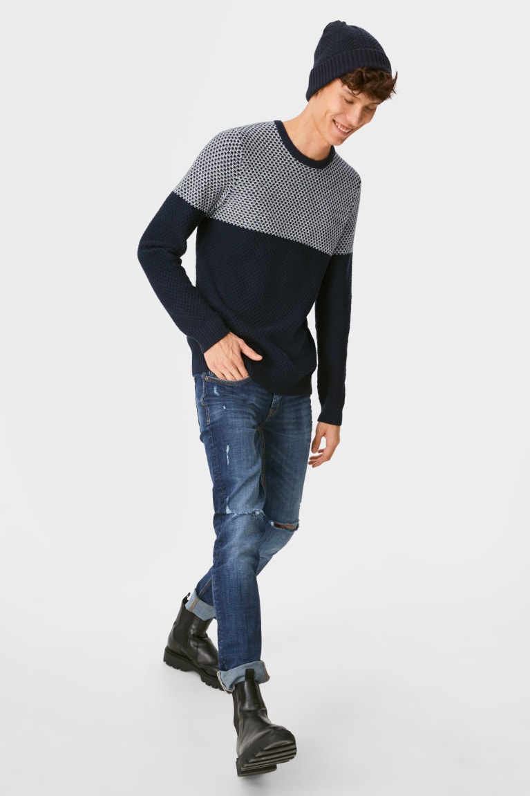 Dark Blue C&A Clockhouse Men's Jumper | JVGAM-9410