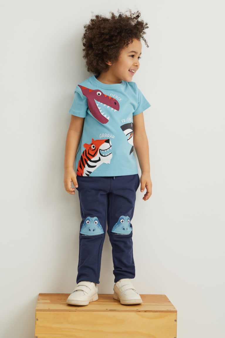 Dark Blue C&A Dinosaur Joggers Boys\' Trousers | KFCLS-3240