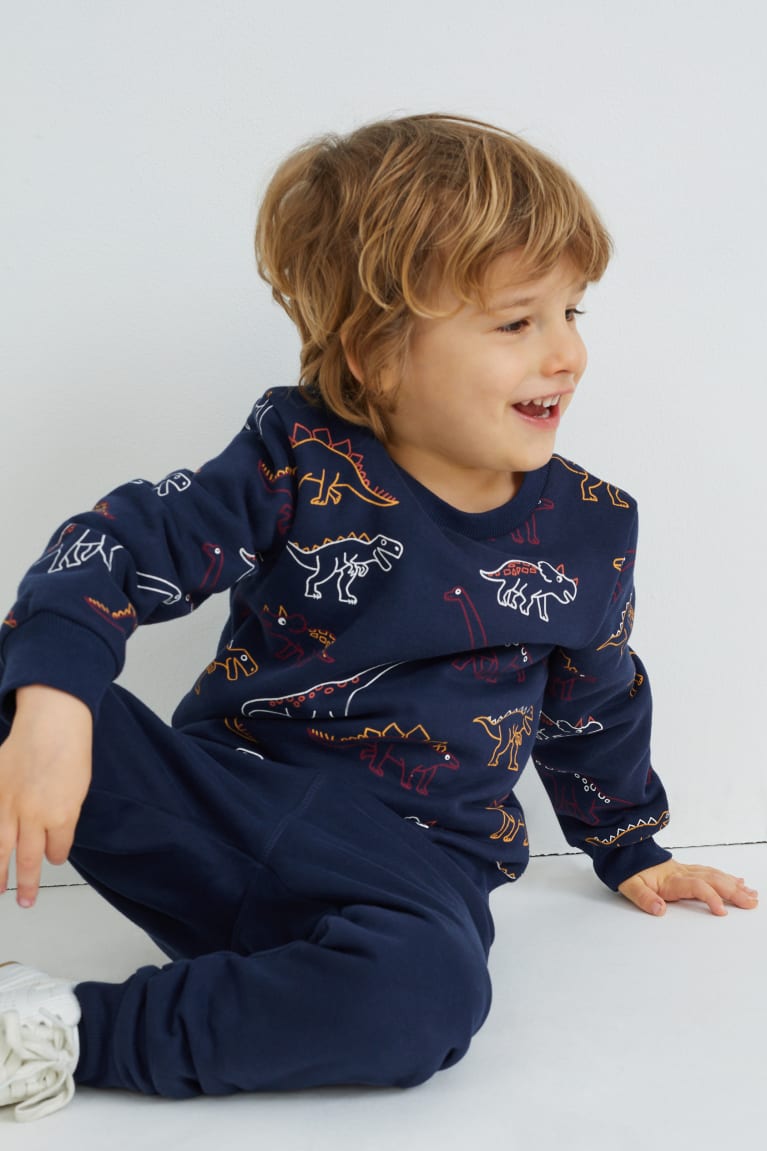 Dark Blue C&A Dinosaur Set And Joggers 2 Piece Boys' Trousers | AYNKP-9238