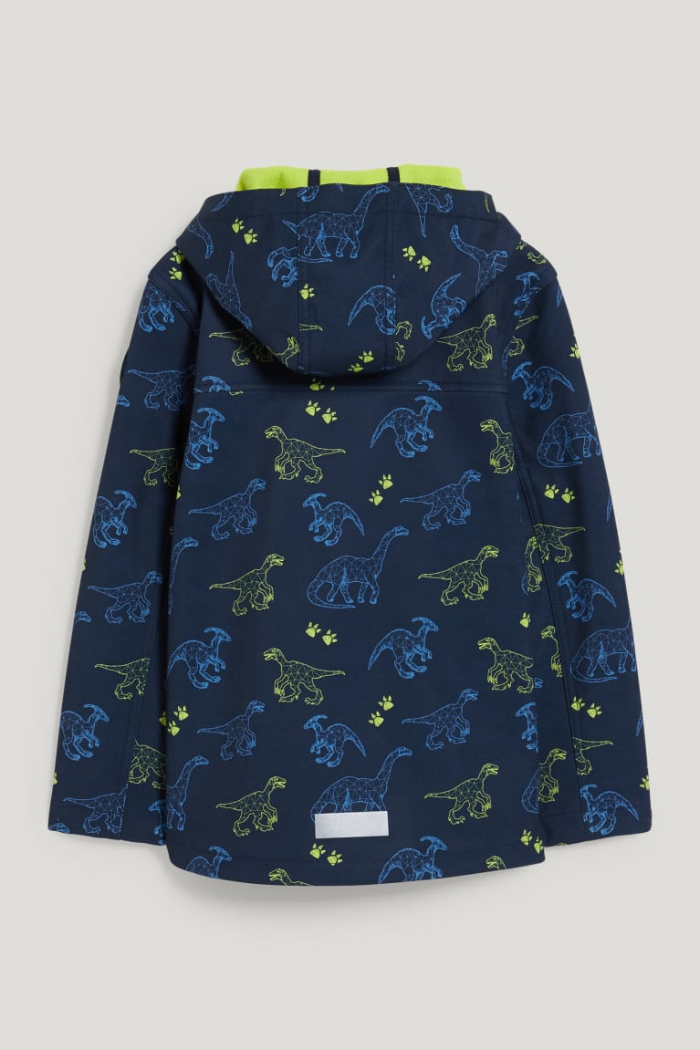 Dark Blue C&A Dinosaur Softshell With Hood Girls' Jackets | ACIHB-4275