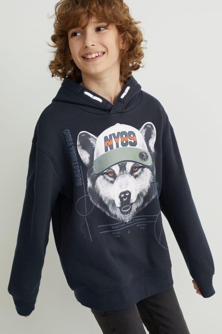 Dark Blue C&A Girls' Hoodie | XOFGE-6751