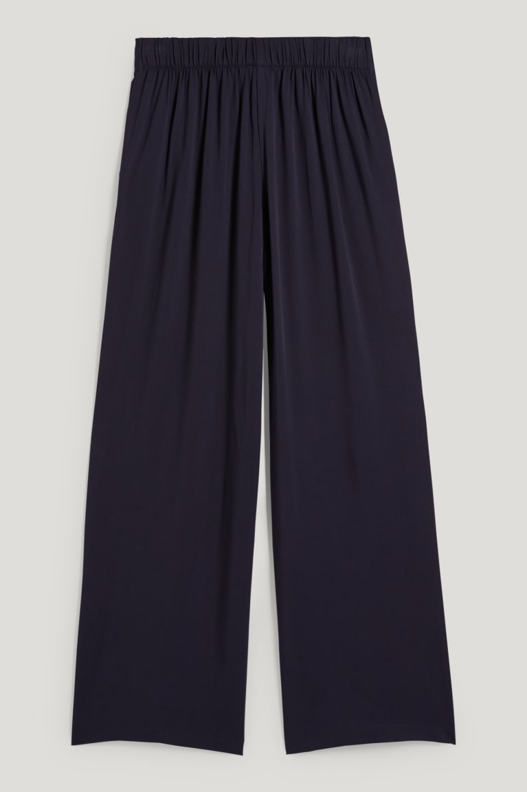 Dark Blue C&A High Waist Palazzo Lenzing™ Ecovero™ Women's Trousers | YRNGH-2301