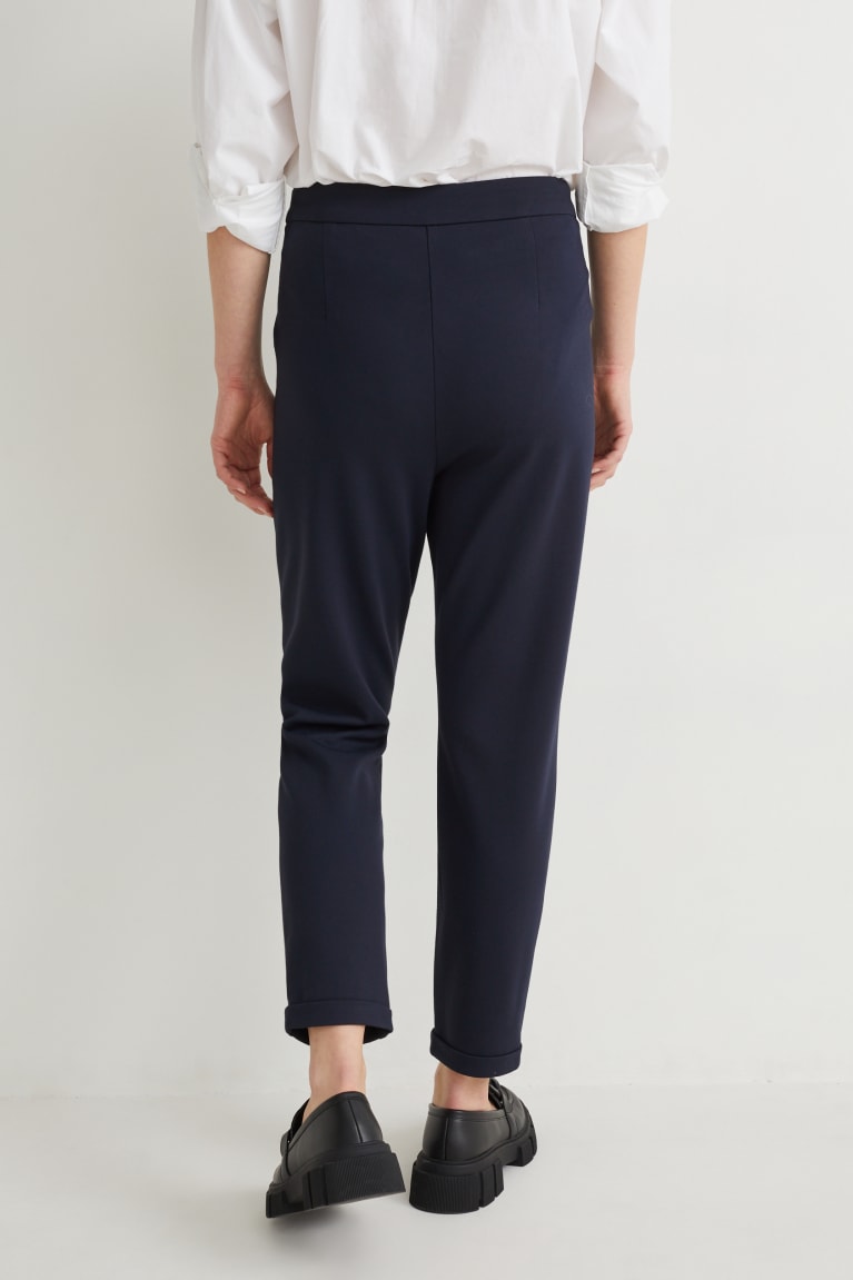 Dark Blue C&A Jersey Tapered Fit Women's Trousers | PAYTR-2359