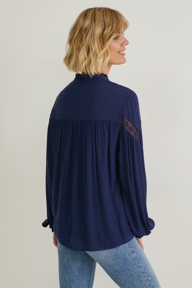 Dark Blue C&A Lenzing™ Ecovero™ Women's Blouses | KBENG-4936