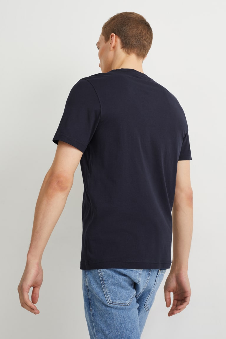 Dark Blue C&A Men's T-shirts | FPBQE-2603