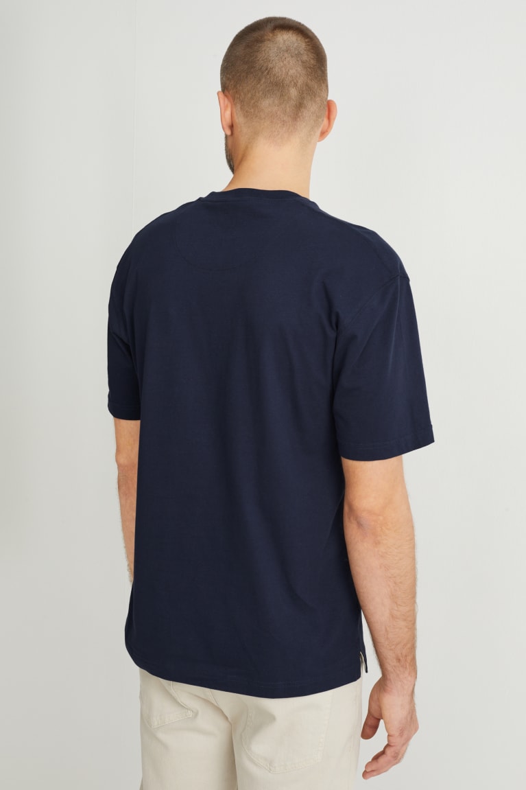 Dark Blue C&A Men's T-shirts | TBAGH-0249