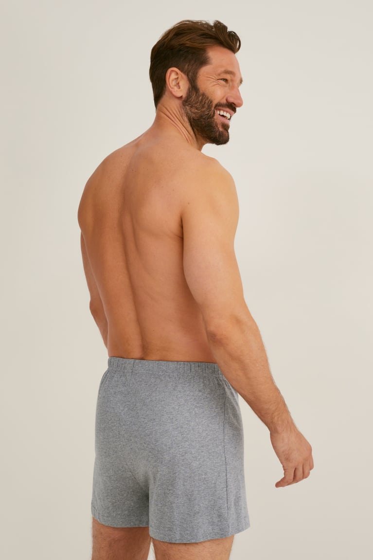 Dark Blue C&A Multipack Of 3 Boxer Jersey Organic Cotton Men's Underwear | PLMCR-8264