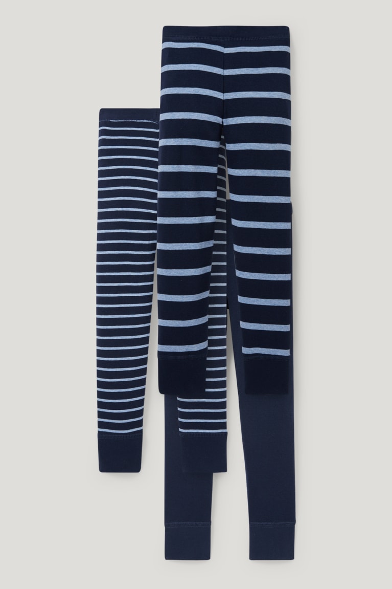 Dark Blue C&A Multipack Of 3 Long Pants Skinny Rib Organic Cotton Boys' Underwear | RDEZX-3716