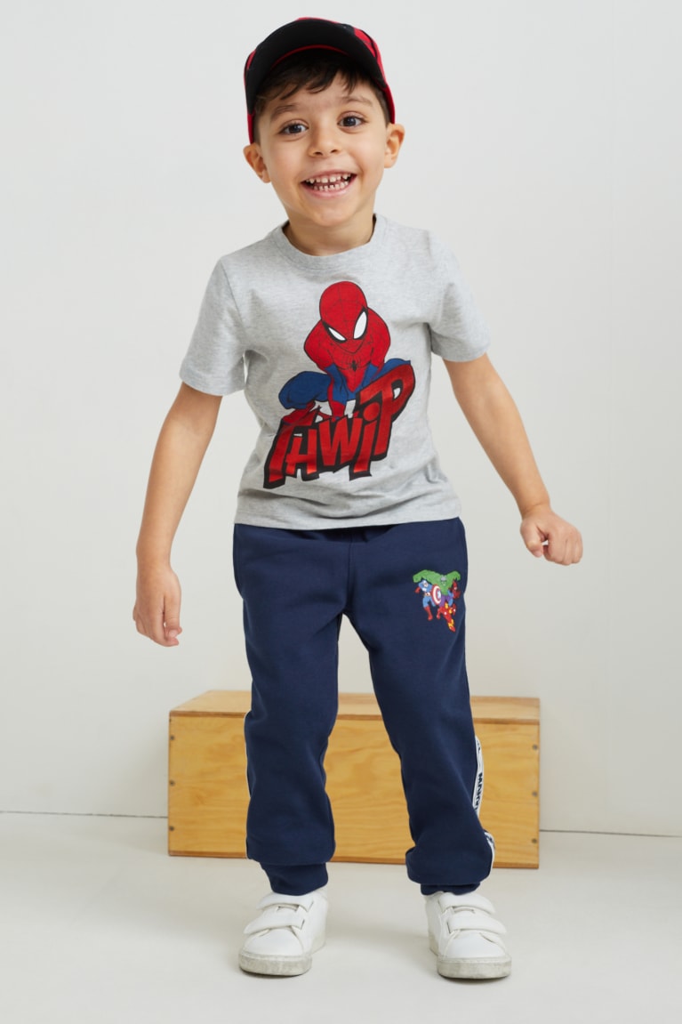 Dark Blue C&A Multipack Of 3 Spider-man Sleeve Boys' T-shirts | JFZKH-1432