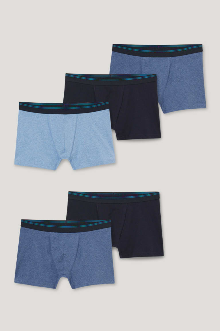 Dark Blue C&A Multipack Of 5 Trunks Organic Cotton Lycra® Men's Underwear | DURHI-7195