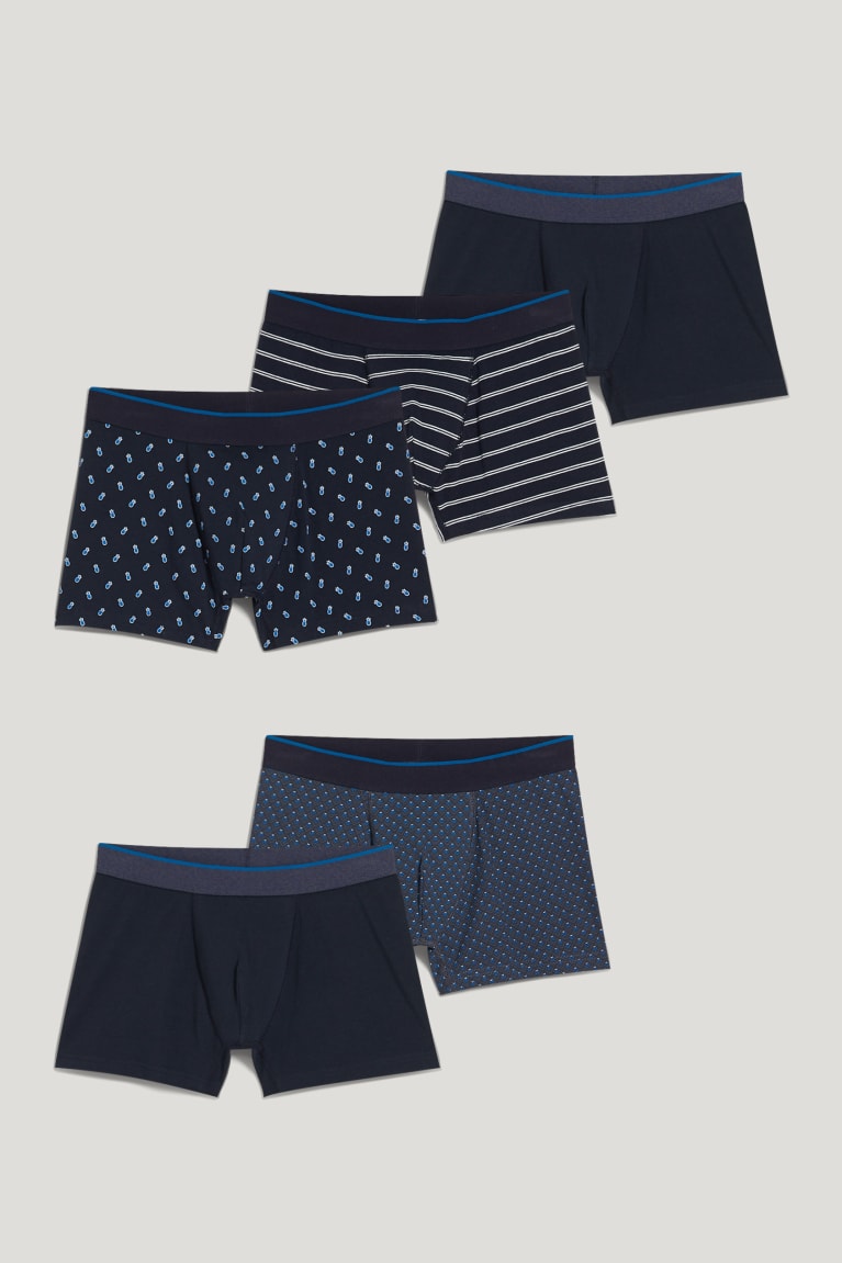 Dark Blue C&A Multipack Of 5 Trunks Organic Cotton Men's Underwear | SPYLZ-5216